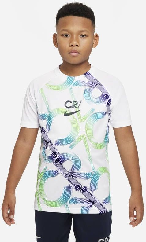 Nike Kids Nike Dri FIT CR7 Voetbaltop met korte mouwen voor kids Wit