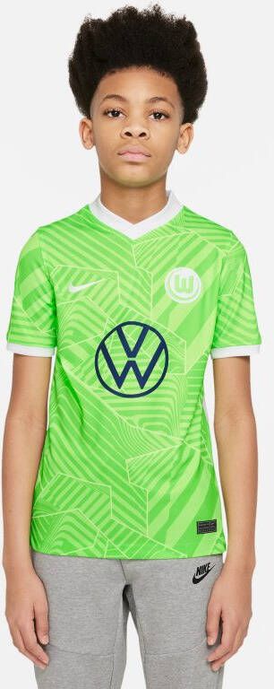 Nike Kids VfL Wolfsburg 2021/22 Stadium Thuis Voetbalshirt voor kids Groen