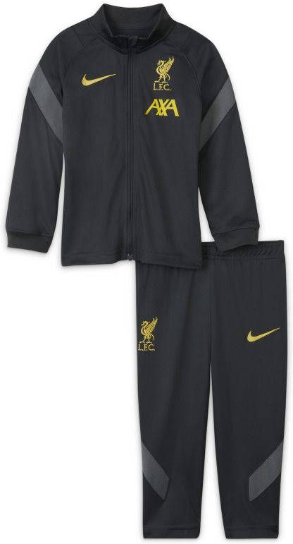 Nike Liverpool FC Strike Knit voetbaltrainingspak met Dri FIT voor baby's/peuters Zwart