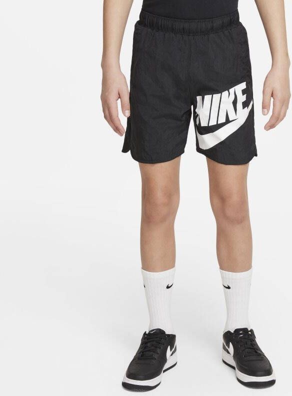Nike sportswear woven hybride korte broek zwart/wit kinderen
