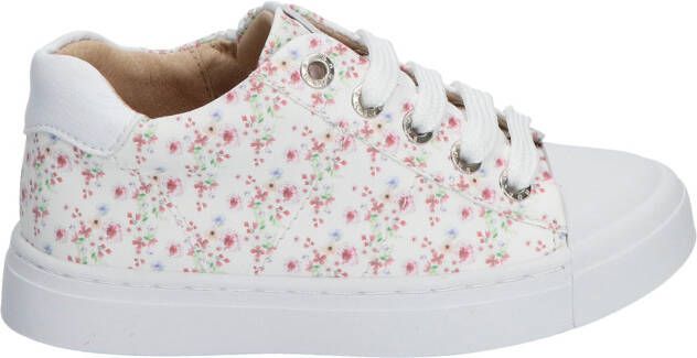 Shoesme SH22S002 A leren sneakers met bloemenprint wit
