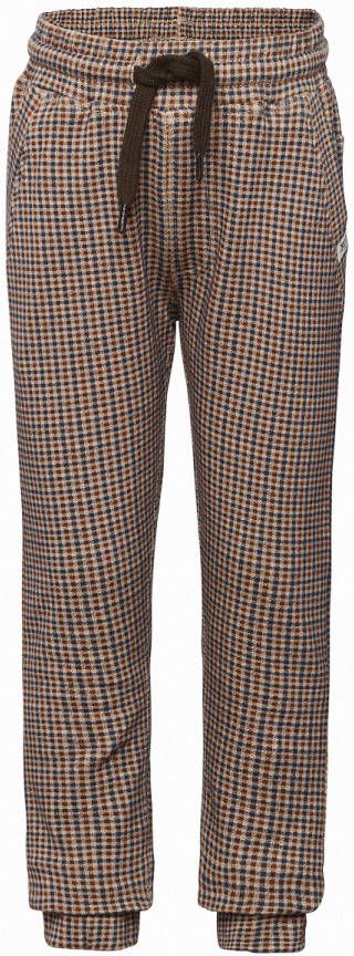 Noppies broek Barinas met pied de poule beige/donkerrood/bruin