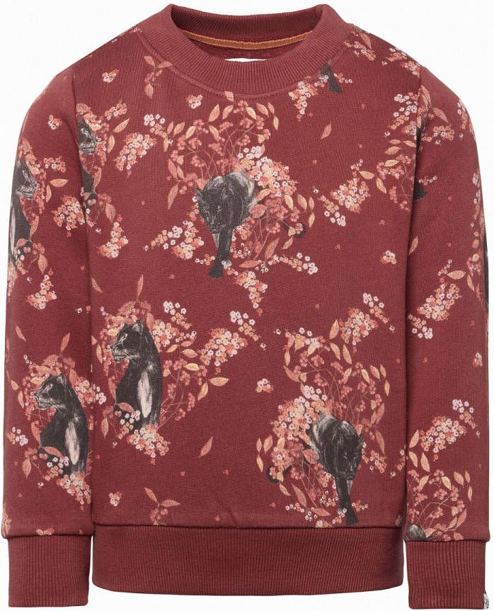 Noppies sweater Baripada met dierenprint donkerrood