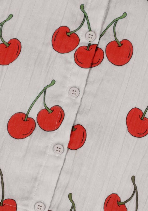 Carlijnq Gebroken Wit T shirt Cherry Blouse Big Collar No Sleeve