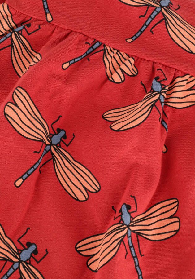 Carlijnq Rode Midi Jurk Dragonfly Skaterdress Puffed Sleeves