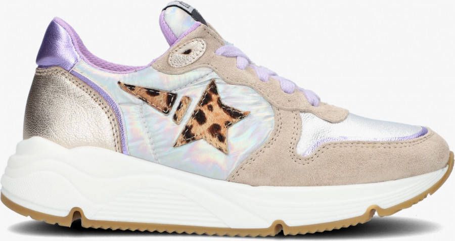 Clic! CL 20337 leren sneakers beige/metallic/paars