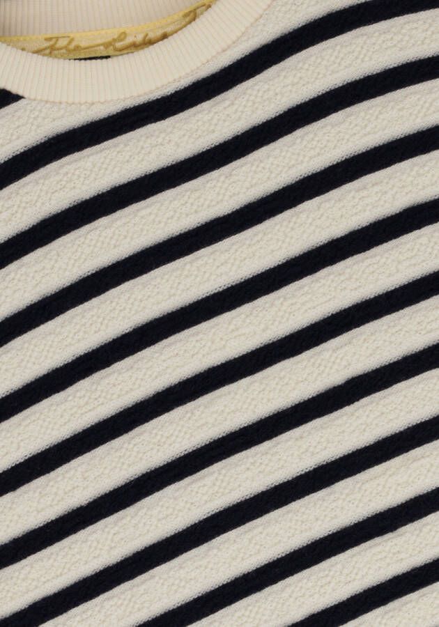 Like Flo Blauw/wit Gestreepte T shirt Yd Jacquard Top