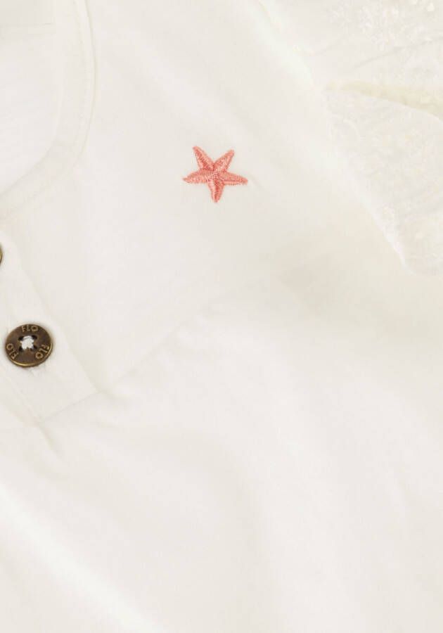 Like Flo Witte T shirt Jersey Ruffle Tee