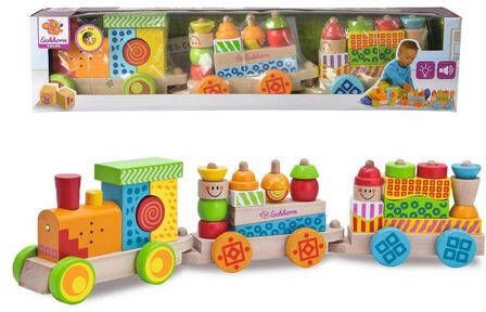 Eichhorn Speelgoed spoorweg Color, houten trein met geluid met licht en geluidsfunctie