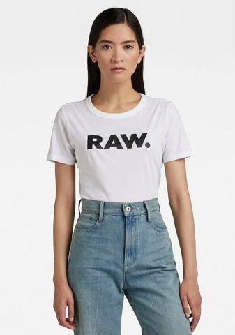 G-Star G Star RAW Shirt met ronde hals Raw. Slim met logo raw grafische print voor