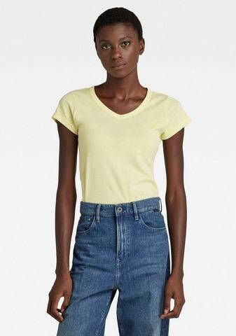 G-Star G Star RAW Shirt met V hals Eyben Slim Top met kleine g star raw logoprint op borsthoogte