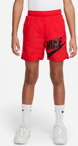 Nike sportswear woven hybride korte broek rood kinderen