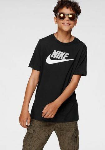 Nike Kids Nike Sportswear Katoenen T shirt voor kids Zwart