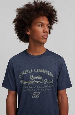 O'Neill regular fit T shirt met tekst donkerblauw