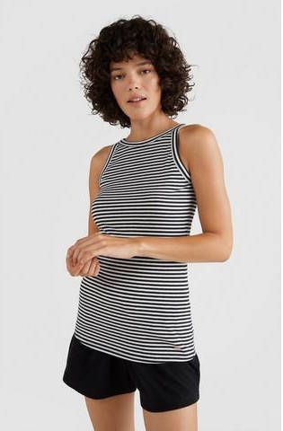 O'Neill gestreepte ribgebreide singlet zwart/wit