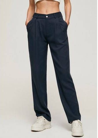 Pepe Jeans Chino FATIMA van soepelvallende lyocell, met normaal hoge band en leuke figuurnaden voor een bijzondere look