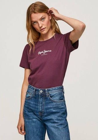 Pepe Jeans T shirt Camiseta Morada Mujer , Rood, Heren