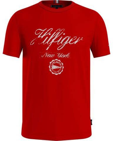 Tommy Hilfiger Shirt met ronde hals FADED SCRIPT PRINT TEE