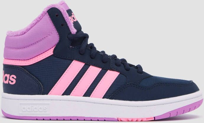 Adidas hoops mid 3.0 sneakers zwart/roze kinderen