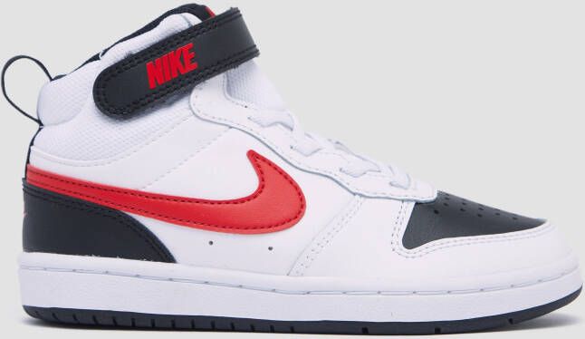 Nike court borough mid 2 sneakers wit/rood kinderen