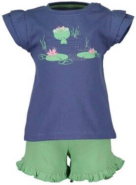 BLUE SEVEN Girls Set van 2 T shirt + Shorts jeans blauw