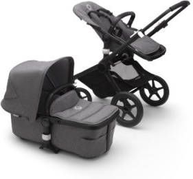 Bugaboo Fox 2 in 1 kinderwagen, zwart frame/gemȇleerd grijze stof