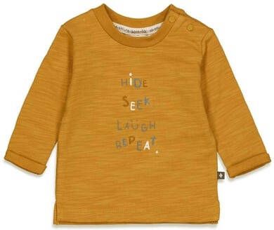 Feetje Lange Mouw Shirt Repeat Griddly Bear Okergeel