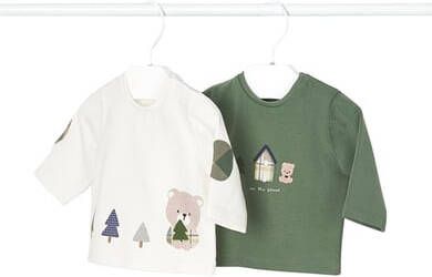 mayoral 2 pack shirt met lange mouwen wit/groen