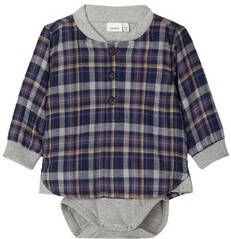 name it Jongens Lichaamsoverhemd NBMOJOHN donker saffier