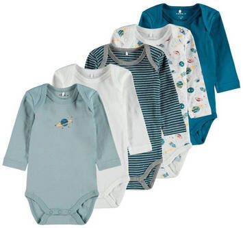 name it Lange Mouw Bodysuit 5 Pakken Legioen Blauw