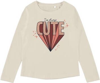 name it Lange Mouw Shirt Nmfveen White pet Grijs