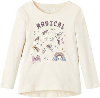 name it Long Sleeve Shirt Nmfviolet White pet Grijs