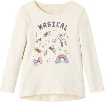 name it Long Sleeve Shirt Nmfviolet White pet Grijs