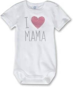 Sanetta Baby Body 1/4 mouw hart wit