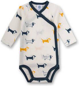 Sanetta Teckel met lange mouwen en wikkellijfje uit white