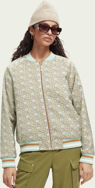 Scotch & Soda Omkeerbaar gewatteerd bomberjack met print