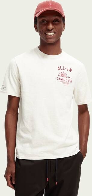 Scotch & Soda T shirt van biologisch katoen met logo en backprint