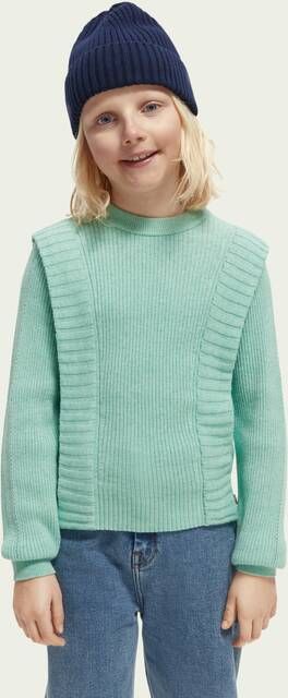 Scotch & Soda Fijngebreide pullover in wolblend met ribstructuur