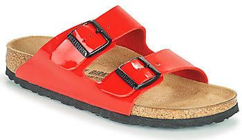 Birkenstock Arizona Birko Flor Sliders , Rood, Dames