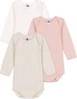 PETIT BATEAU Set van 3 rompers met lange mouwen