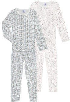 PETIT BATEAU Set van 2 gebloemde pyjama's in katoen