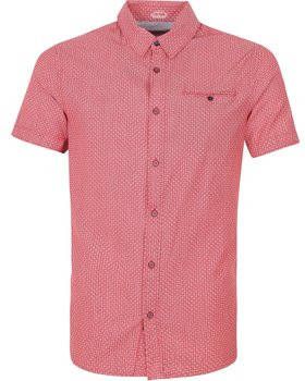 Petrol Industries Windjack Overhemd Korte Mouw Rood