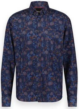 Twinlife T Shirt Lange Mouw Men shirt corduroy allover print | Dark Denim