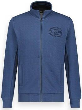 Twinlife Vest Men sweater full zip jacquard | Dark Denim