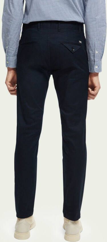 Scotch and Soda Broeken Essentials Stuart regular slim fit organic cotton Blauw