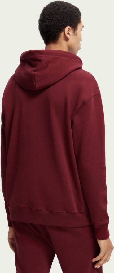 Scotch & Soda Unisex organic cotton felpa hoodie bordeaux