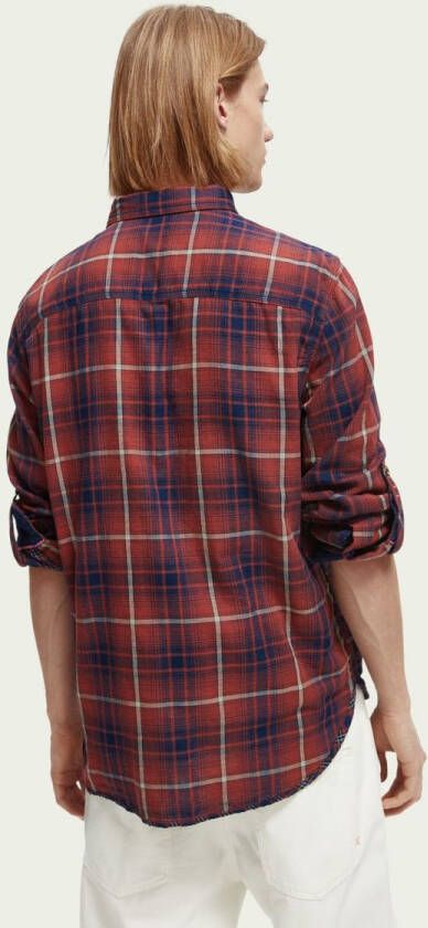 Scotch & Soda Regular fit geruit flanellen overhemd