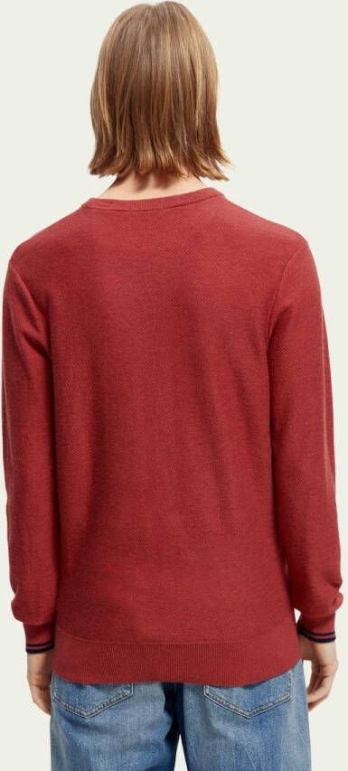 Scotch & Soda Rode Trui Structured Crewneck Pullover
