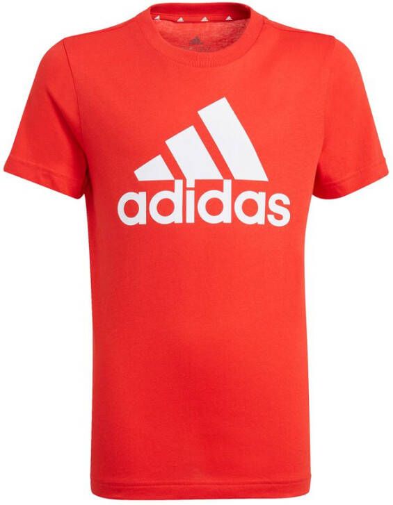 adidas T shirt Essentials Big Logo Rood/Wit Kinderen