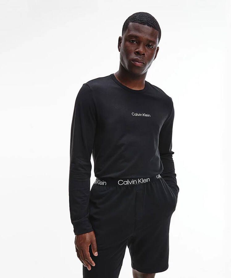 Calvin Klein T shirts Long Sleeve Crew Neck Zwart